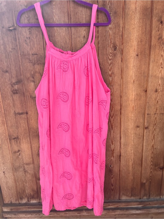 Bella Umbra Dresses & Skirts - Bella Amore Made in Italy Pink Cotton Eyelet Sundress Size L Sleeveless Midi